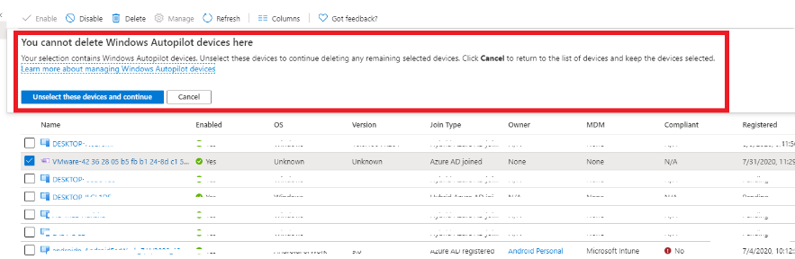 Azure AD Computer Delete
